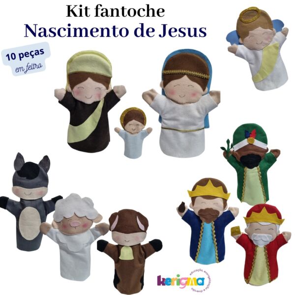 FANTOCHES - CONJUNTO COMPLETO 10 PEÇAS - NASCIMENTO DE JESUS