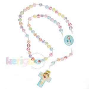 TERÇO INFANTIL COLOR. COM SAQUINHO ESTAMP. - PERSONALIZADO - NOS. SRA. DAS GRAÇAS